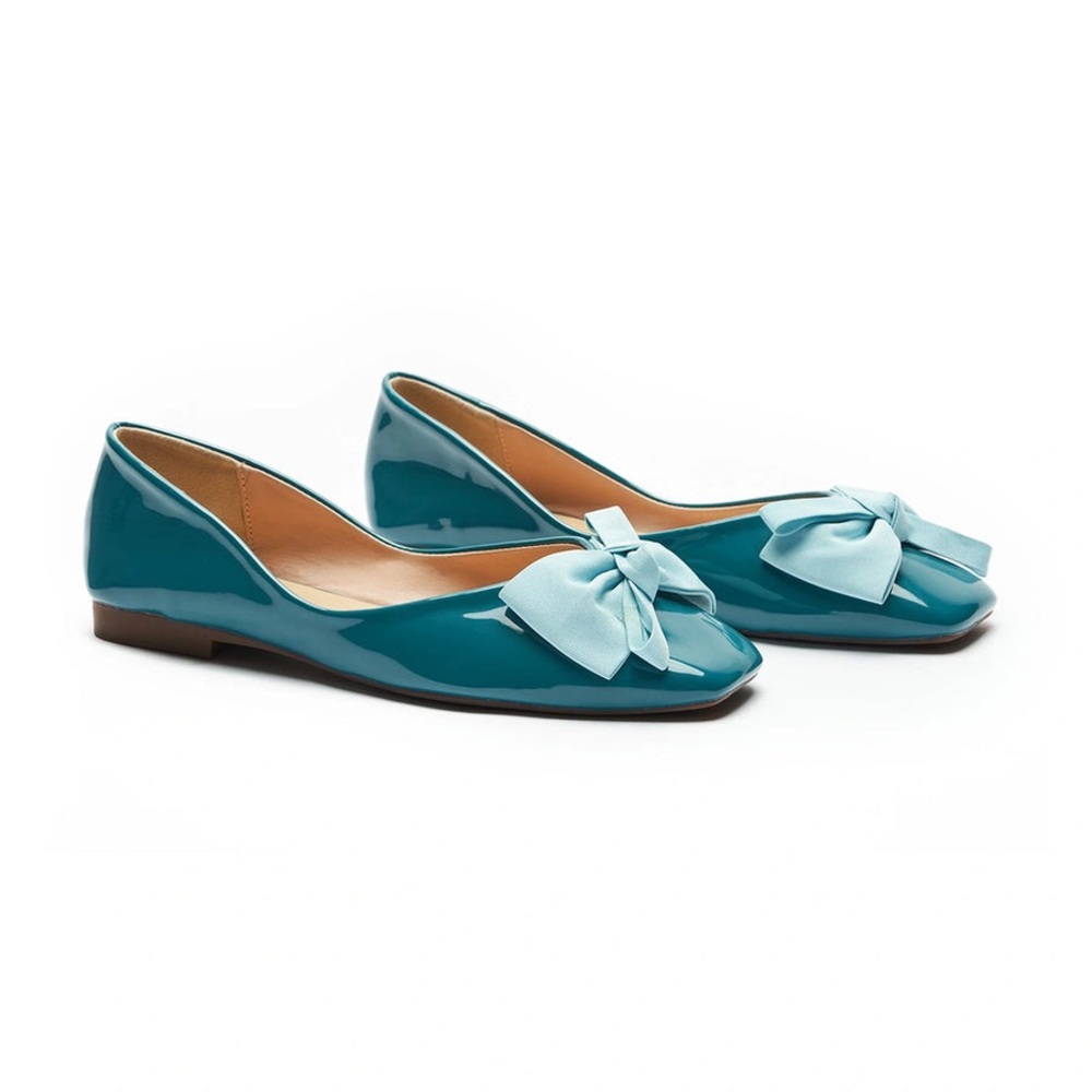 C. Paravano Patent Bow Ballerina Flats (Eva) - Picture 6 of 7